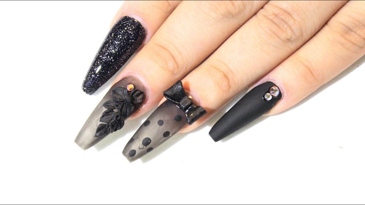 TUTORIAL: Uñas Negras Traslúcidas ♥