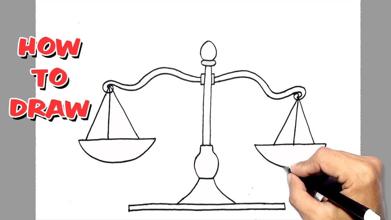 How to Draw a Balance Scale Step by Step