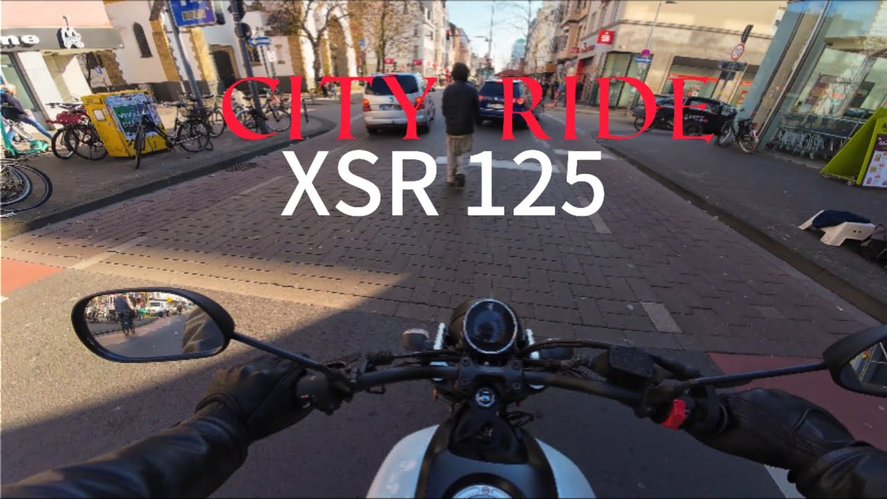 Yamaha XSR 125 short drive through the city| Pov | exhaust [4k]