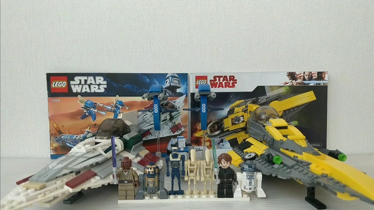 LEGO-сравнение: LEGO Star Wars 7868 & 75214 Истребитель Мейса Винду & Истребитель Энакина