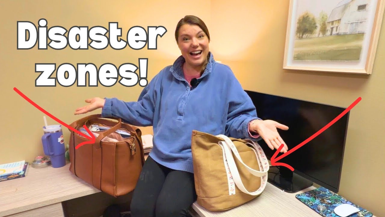 Declutter my MASSIVE work bags with me!