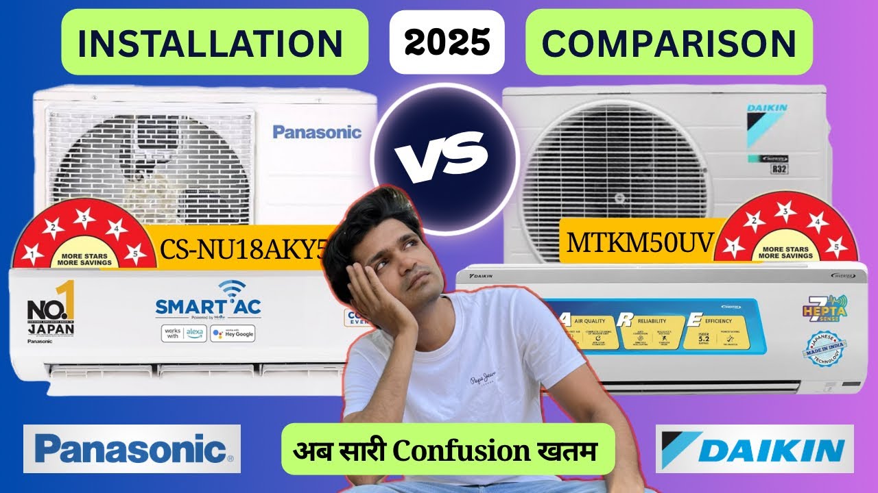 Panasonic 1.5 Ton 5 Star Inverter Ac 2025 Installation || Daikin vs Panasonic || Best AC 2025