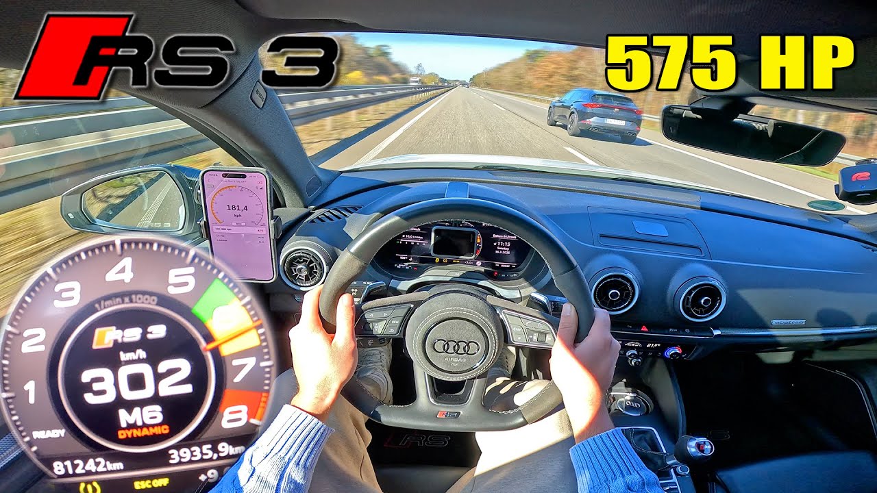 575HP AUDI RS3 *FAST!* // 0-100 100-200 1/4 MILE & AUTOBAHN POV