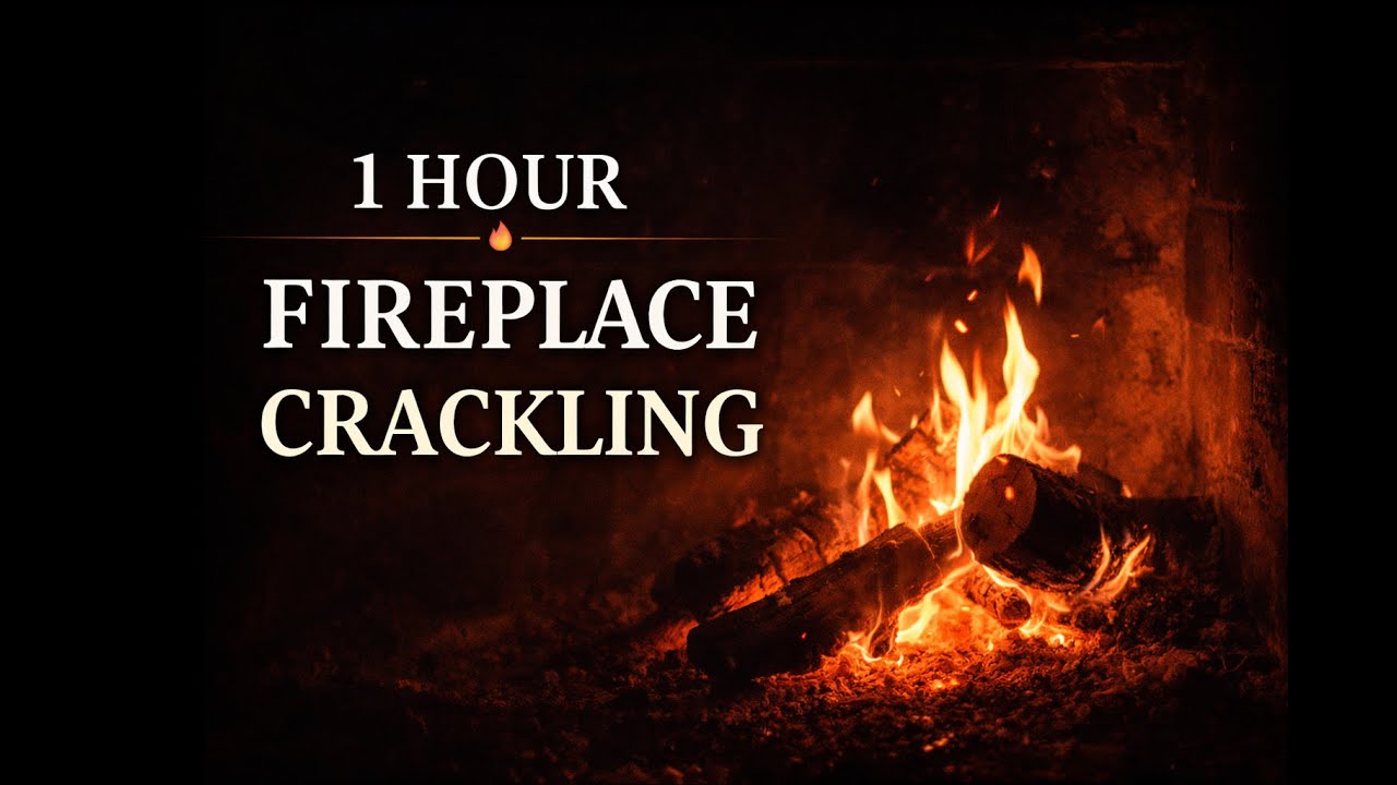 1 Hour Fireplace Crackling 🔥 Dark Ambient Fire Sounds for Sleep, Focus & Deep Relaxation
