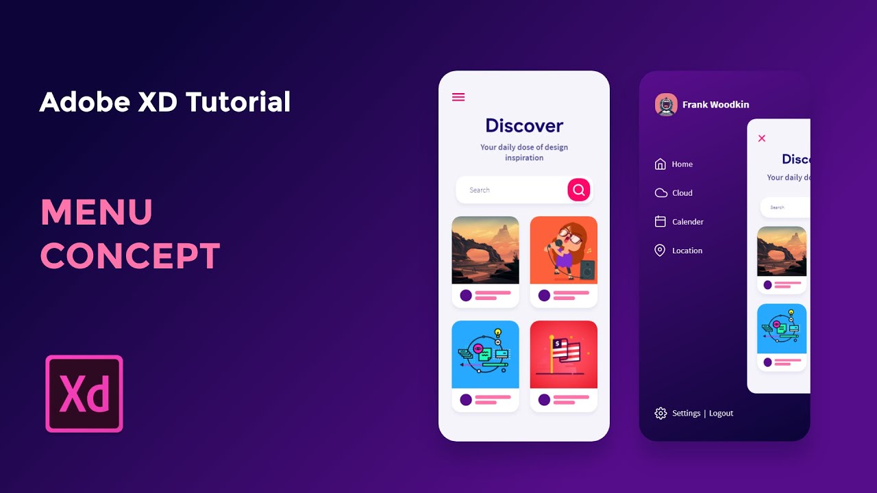 Menu Concept - Adobe XD Tutorial [2020]