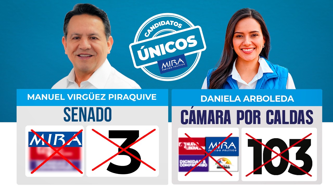 Cómo votar por los candidatos del Partido MIRA en Caldas | 3 y 103