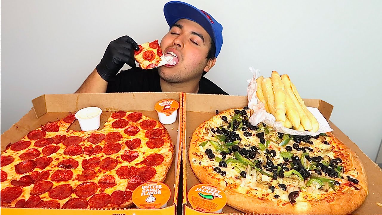 Two entire Little Caesar's pizzas all to myself