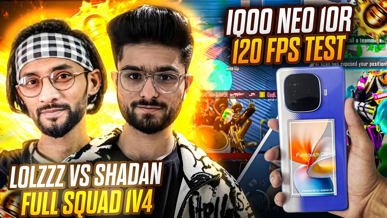 IQOO NEO 10R 💀 BGMI 4.0 UPDATE 120FPS TEST | LOLZZZ GAMING FULL SQUAD 1V4 🔥 LAG? HEATING?