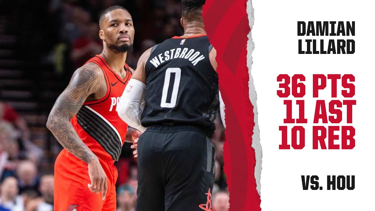 Damian Lillard first triple-double (36 PTS, 11 AST, 10 REB) Highlights | Trail Blazers vs. Rockets