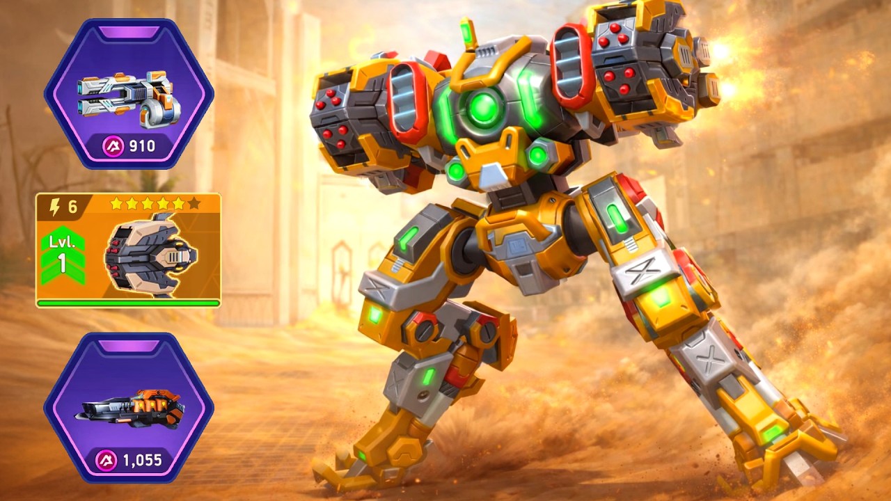 Redeemer with Storm Rack 6, Ember Gun 12, Quantum Gun 12 - Mech Arena