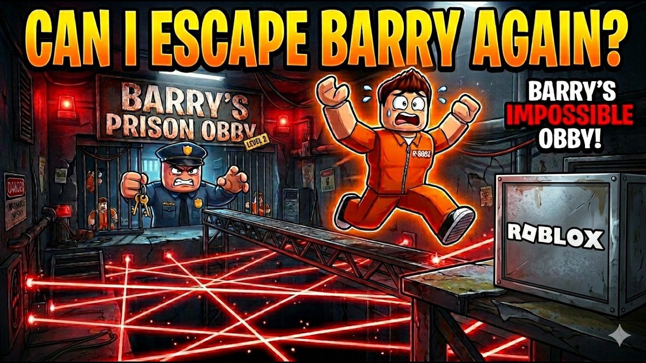 Barry caught me again and trapped me in jail but with advanced security!!!!!(Barry's Prison Obby)