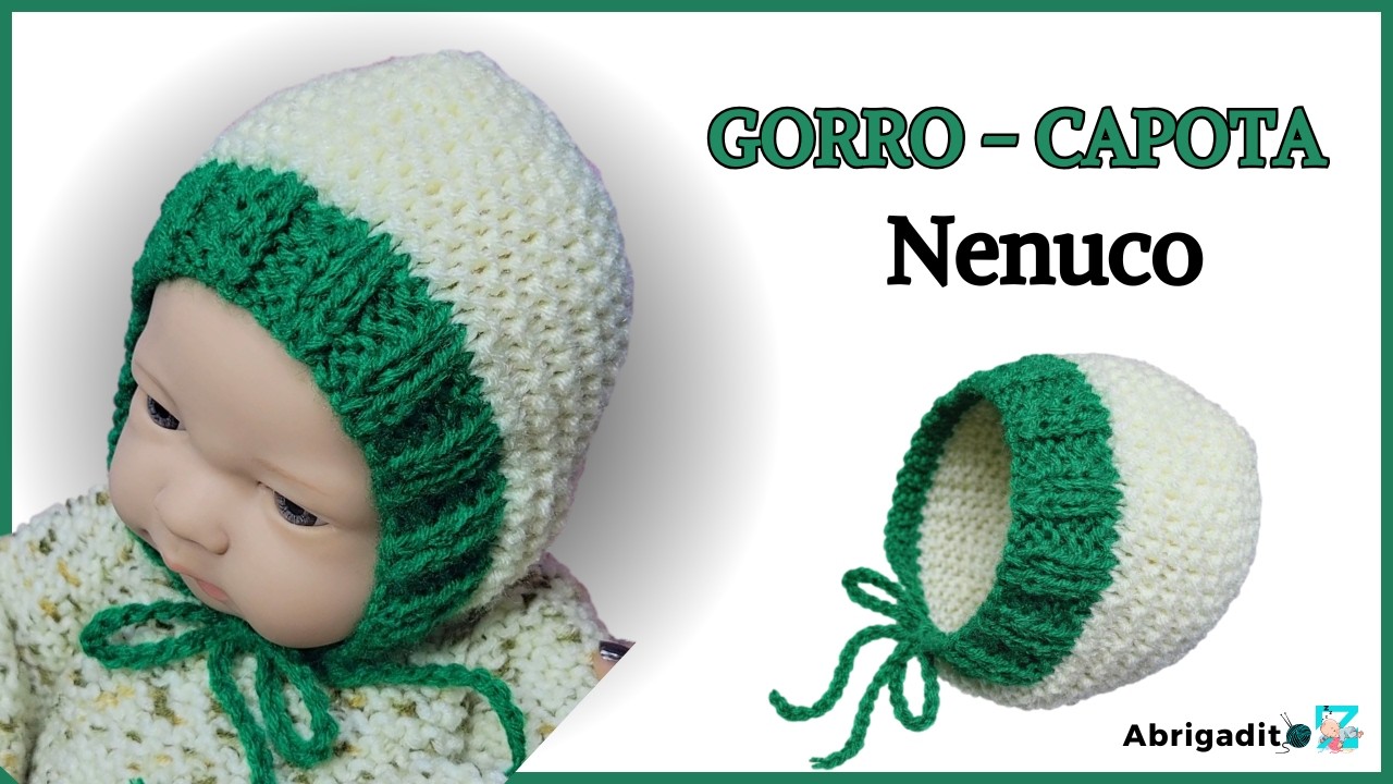 Cómo Tejer Gorro Capota para Nenuco a Dos Agujas Modelo Tomy