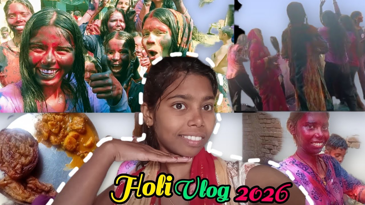 Village Holi Celebration 2026🍾  || Rang aur Masti 》||🔫 🌈 🎨 #holi #holimasti #holi2026 #full  #vlog 