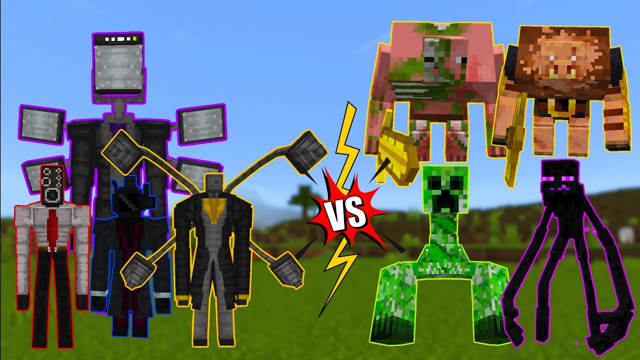 Pocket Mutant Creatures V3_2 vs Skibidi Toilet V8.4 |Minecraft Bedrock Edition|Mob Battle
