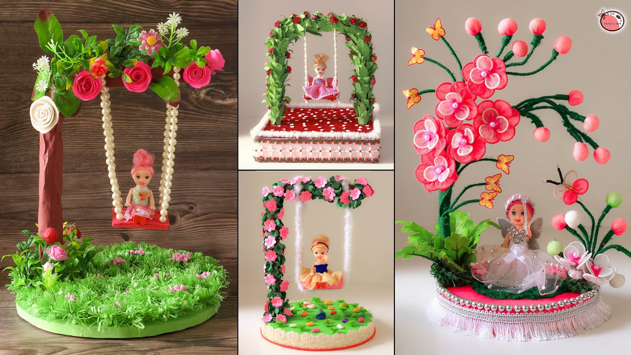 Swing For Dolls!!.. DIY Paper Showpiece | Topo de bolo tema jardim | Atelier Valéria Manzano