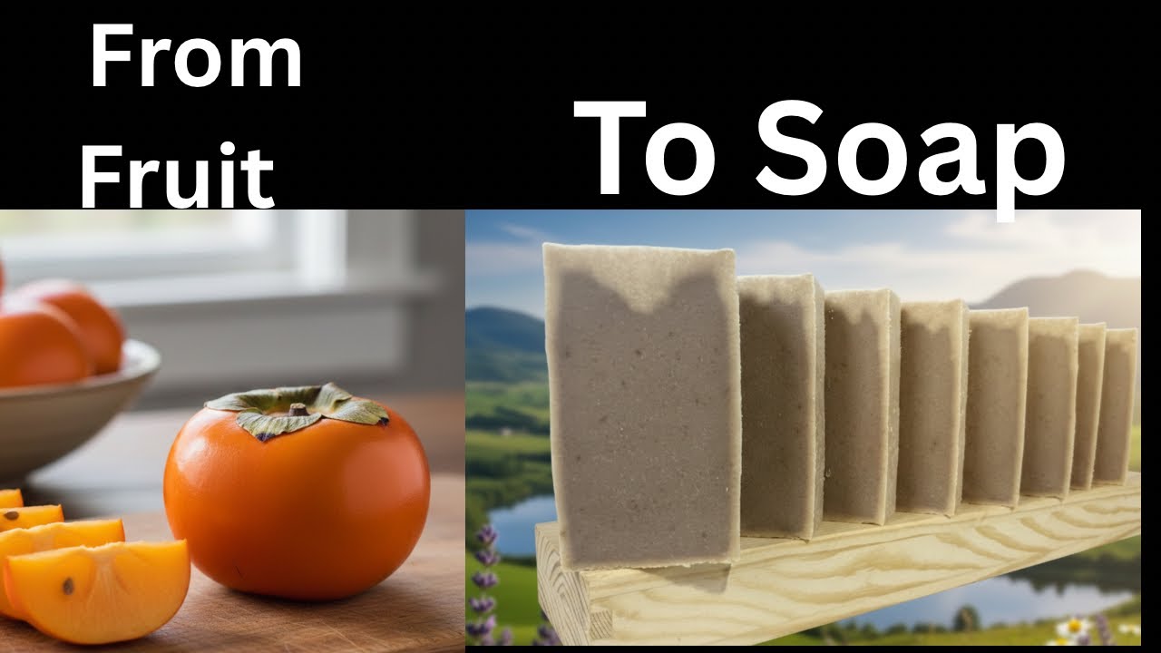 Persimmon Soap using 100% fruit puree #soapmaking #coldpressedsoap #fruitsoap