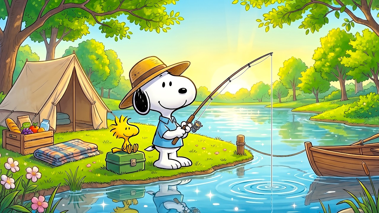 Snoopy&rsquo;s Summer Jazz ☀️ Relaxing Lakeside Vibes for a Peaceful Day | Soft Piano Music for Reading