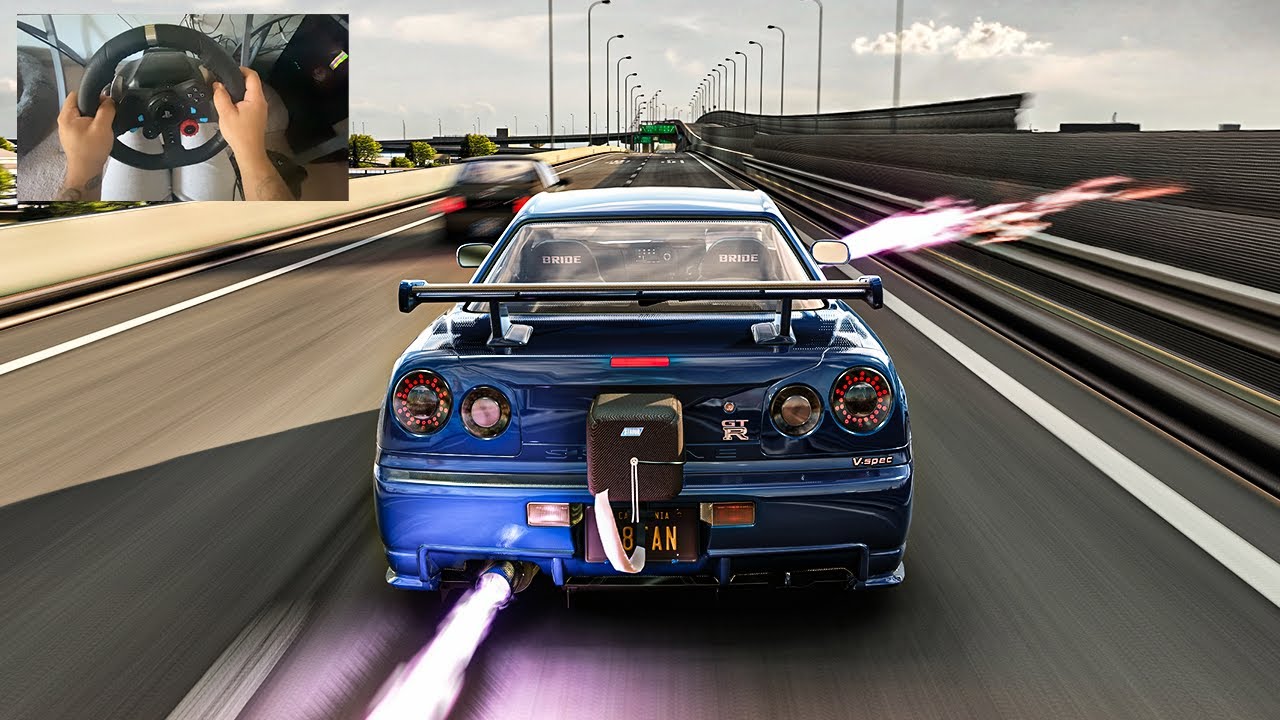 INSANE 7000HP Nissan Skyline GTR R34 (Over 700 Kmh) - Assetto Corsa | Steering Wheel Gameplay