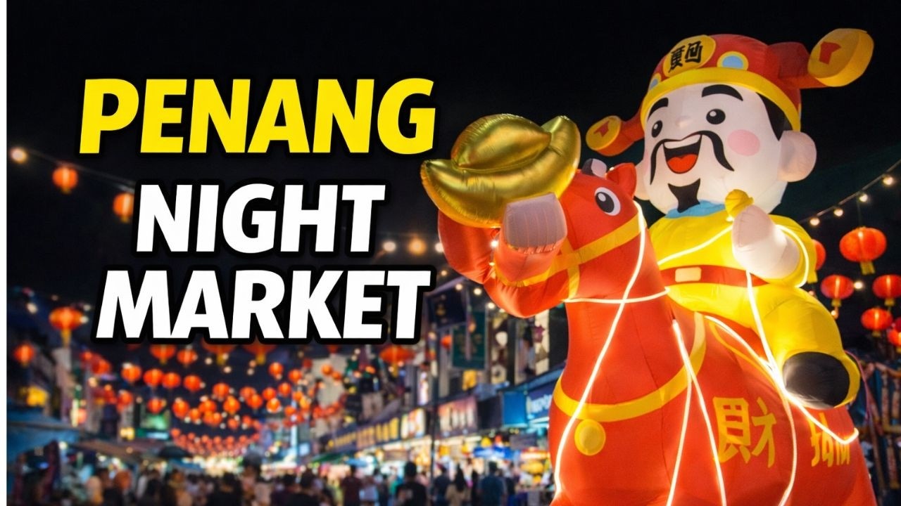 Penang Night Walk 4K 🇲🇾 | Chinatown Street Food, George Town