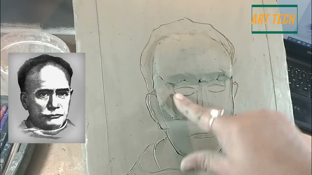 Clay Relief Portrait Sculpture Making Process | Vidyasagar | Art Tech