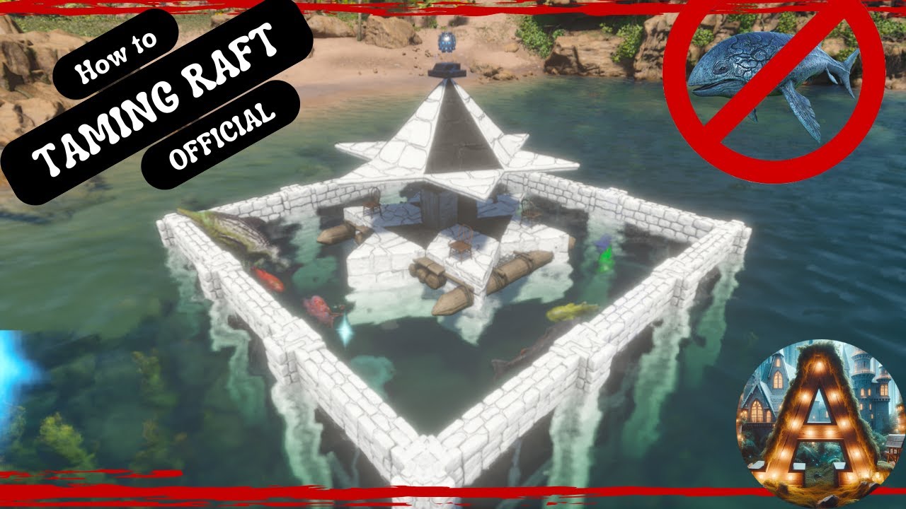How to: BEST new LEED PROOF Taming/Fishing raft #ark #gaming #basebuilding