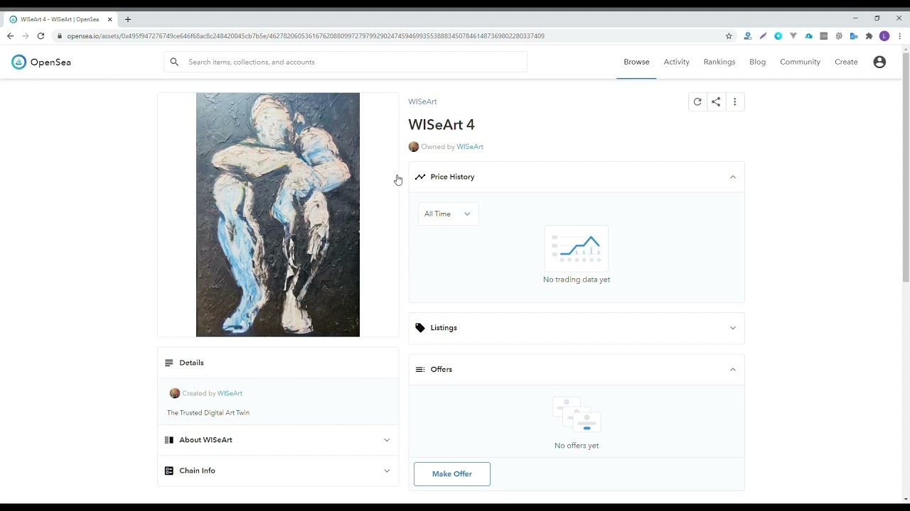 Demo on WISeKey Non-Fungible Tokens (NFT) for Digital Identity Verification of Valuable Objects.