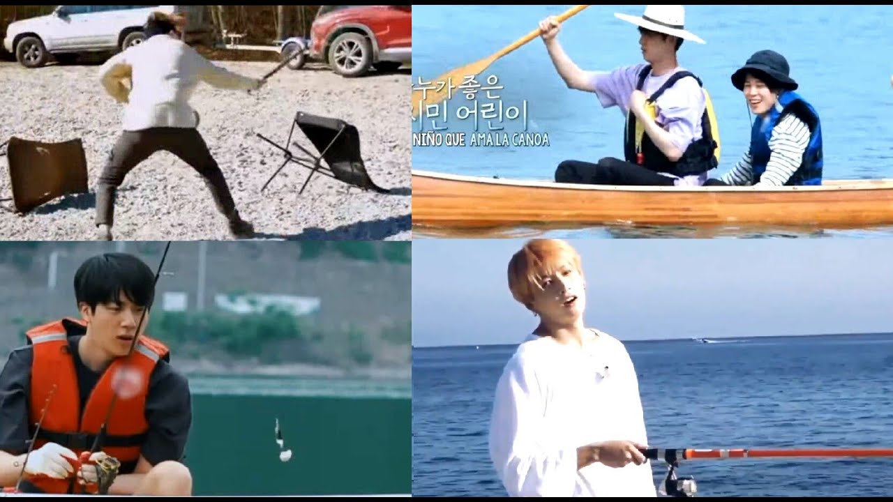 Смешные моменты BTS на рыбалке