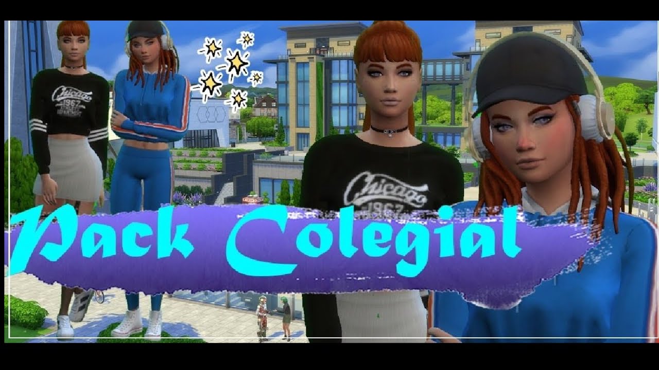 + DE 200 ROUPAS | PACK COLEGIAL FEMININO | The sims 4