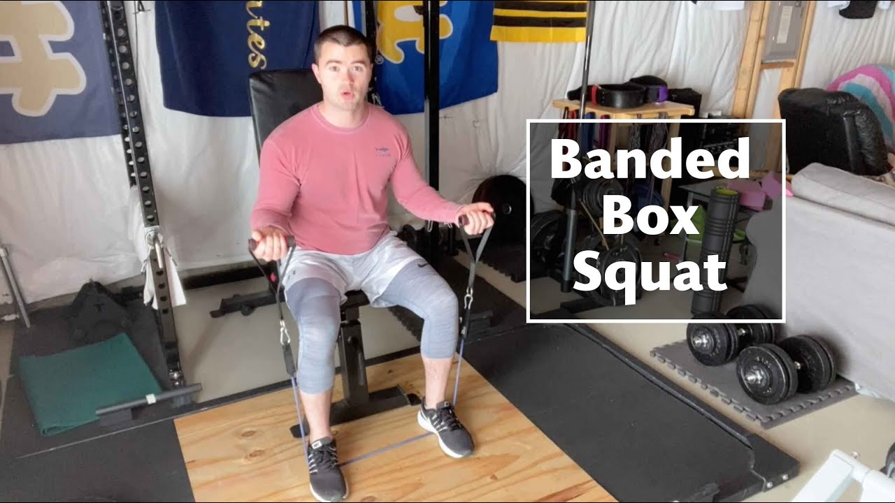 Banded Box Squat Exercise Tutorial | At-Home Workout Routine