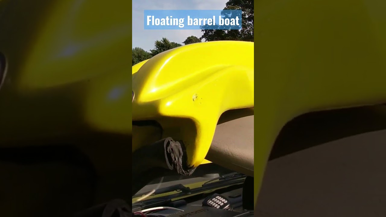 Floating barrel boat 😳 @boatcaradventures #watercar #boatcar #cars #adventureboat #notfunny