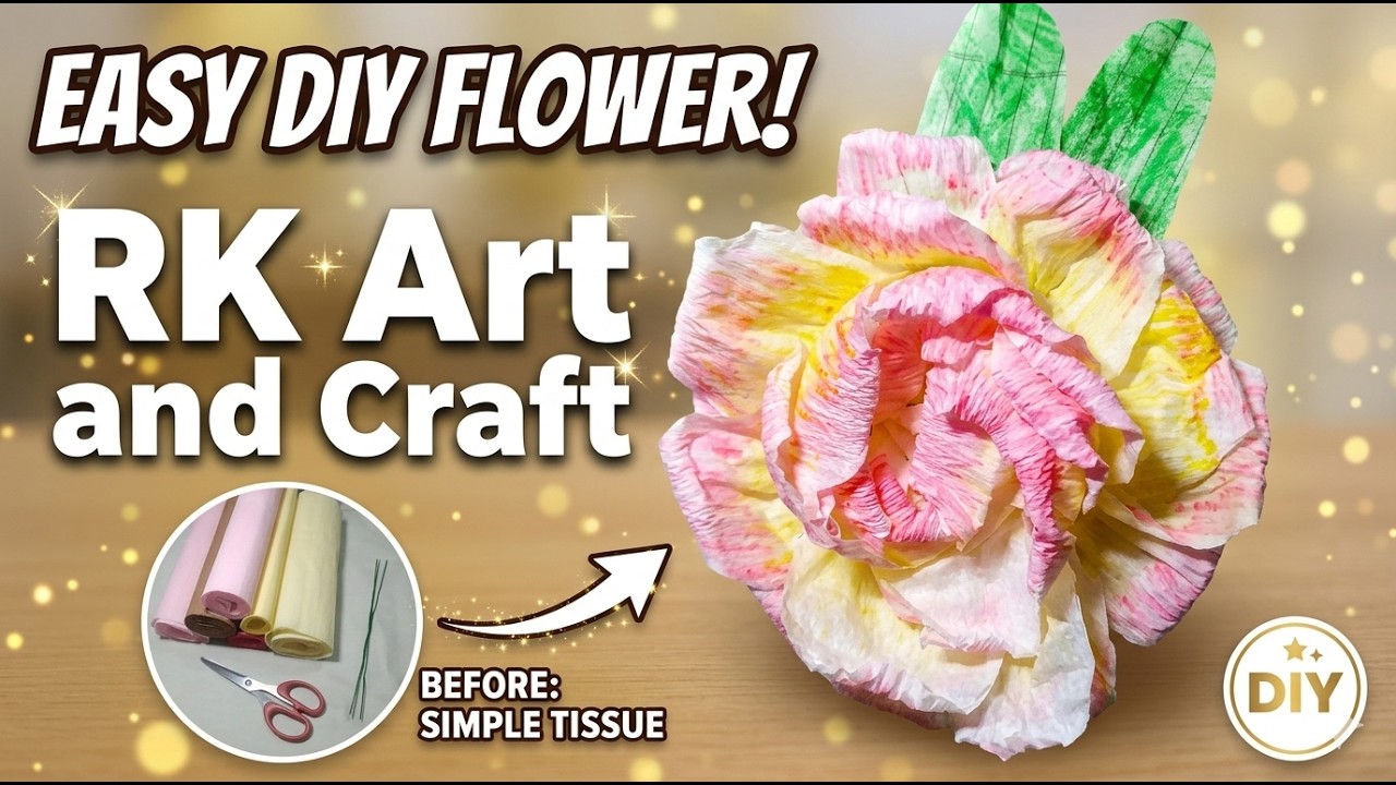 DIY Tissue Paper Flower | Easy & Beautiful Handmade Flower Craft Step by Step