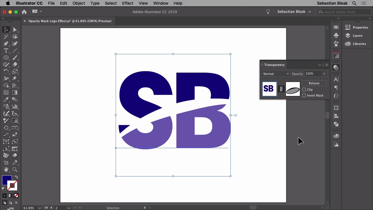 Adobe Illustrator: Opacity Mask Logo Effect 343
