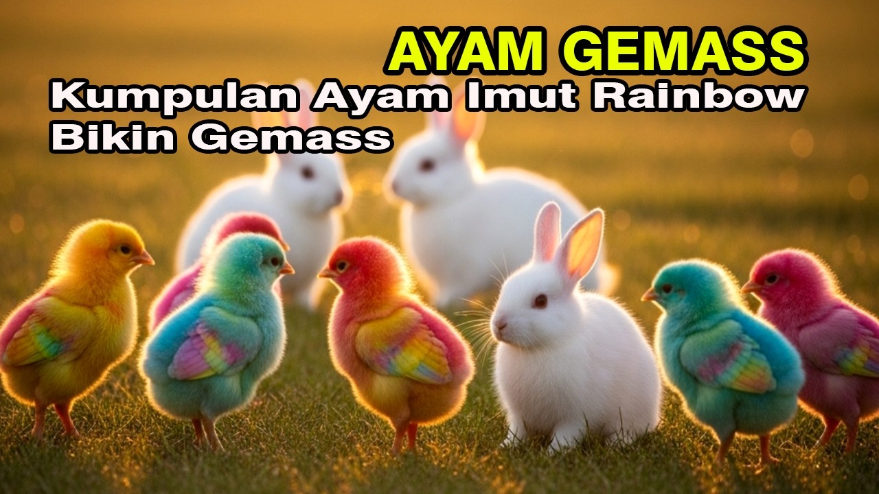 Ayam rainbow lucu,ayam warna warni gokil,Bebek & Kelinci Lucu terbaru#ayamgemass