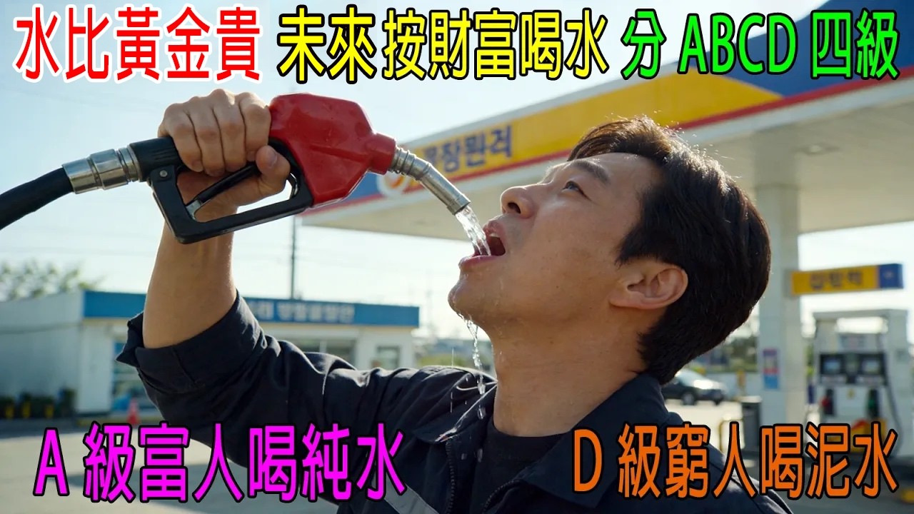 水比黃金貴，未來按財富喝水，分ABCD四級：A級富人喝纯水，B级喝自來水，C级窮人泥水，D級渴死！