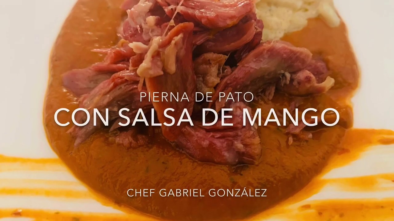 Pato confit con salsa de Mango