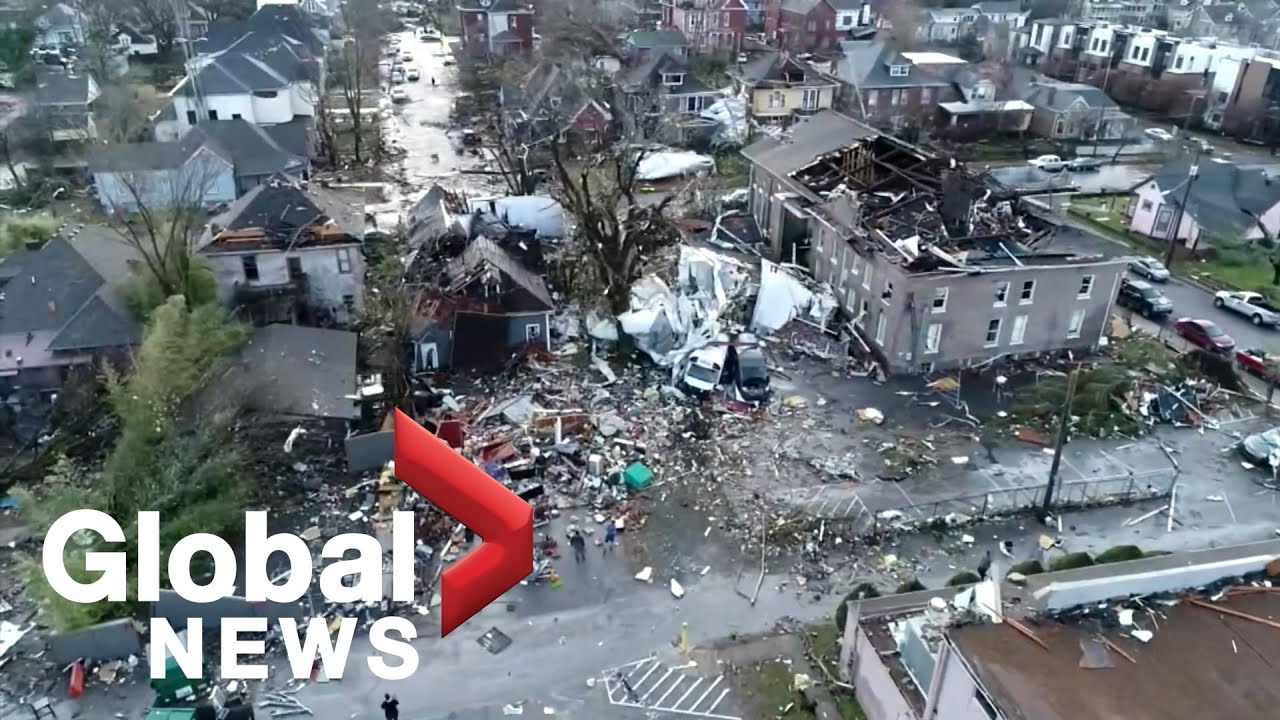 Nashville tornado: Drone footage shows incredible path of destruction and damage
