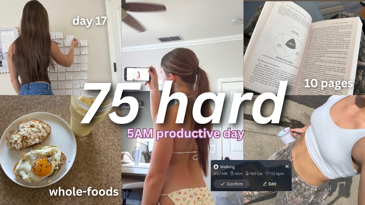 75 HARD CHALLENGE 🌸 Realistic Productive Day In My Life