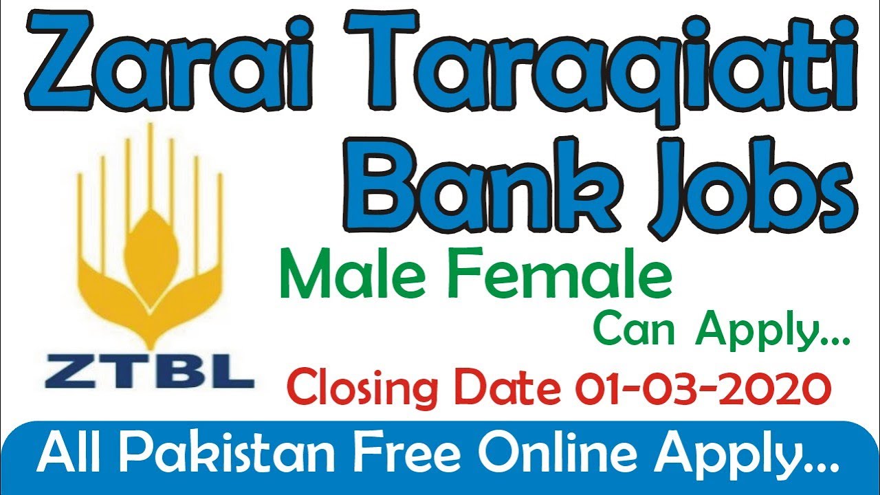 Zarai Bank Jobs Male and Female All Pakistan Free Online Apply