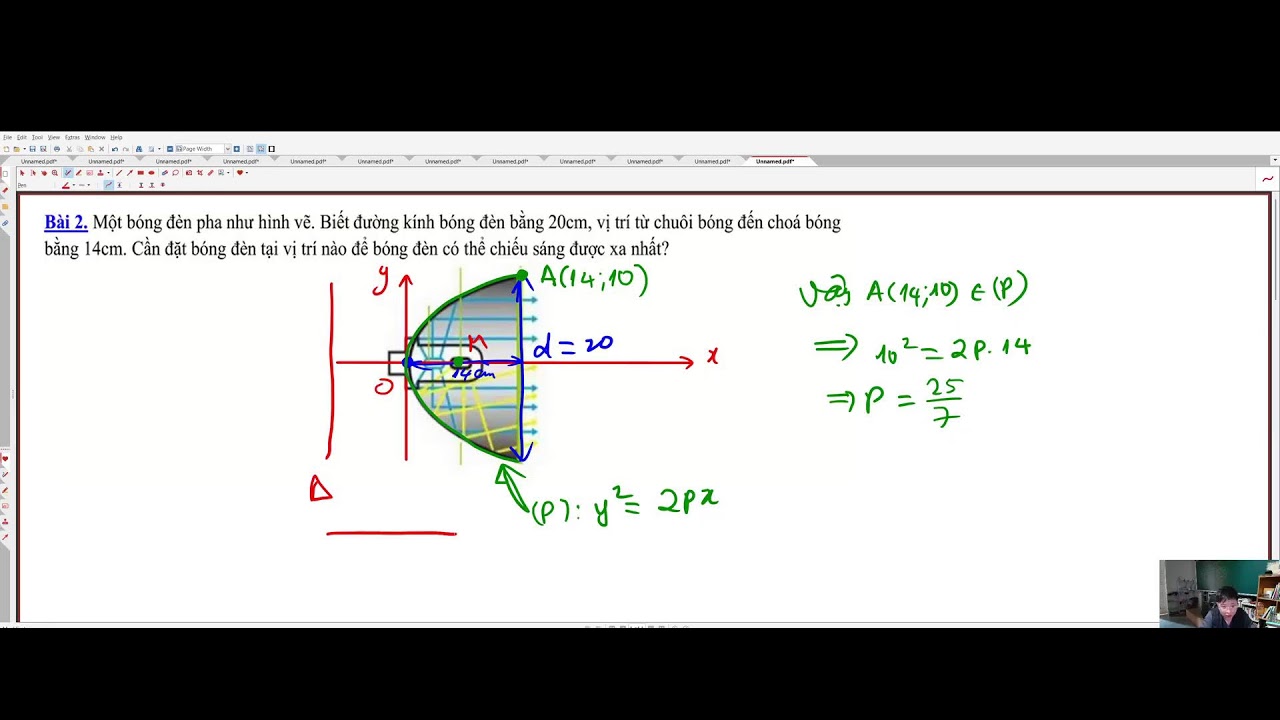 TOÁN 10-  ÔN THI GIỮA KÌ 2 - BÀI TOÁN THỰC TẾ 3 ĐƯỜNG CONIC