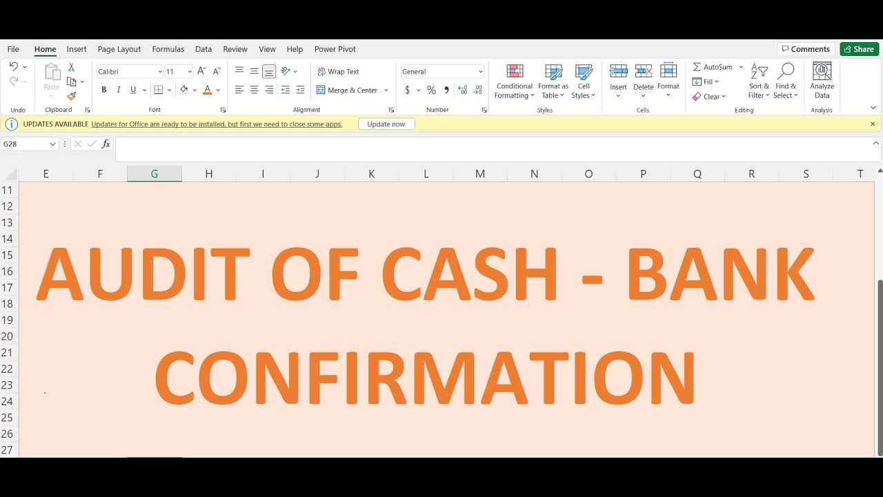 AUDIT OF CASH BALANCE - Bank Confirmation Working Paper