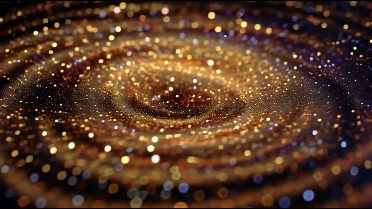 Luxury Golden Vortex of Glitter & Light | 4K HDR Relaxation Background Tunnel Loop