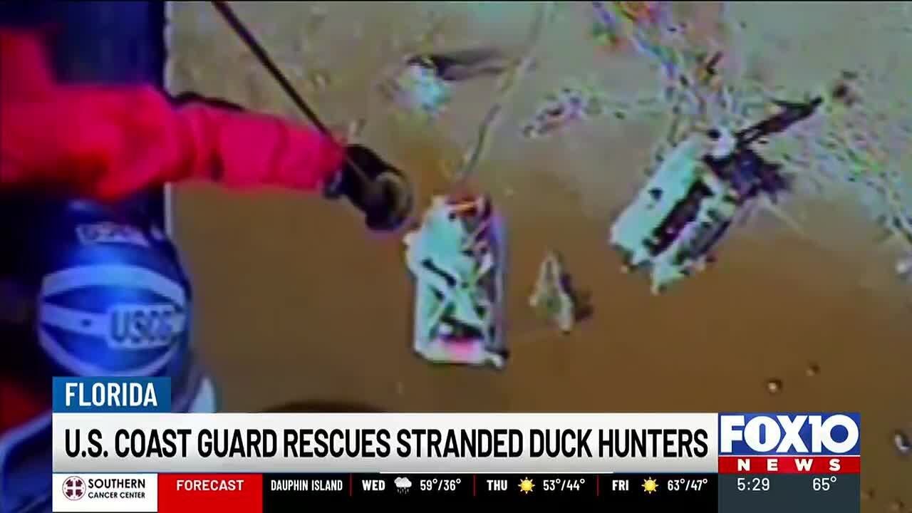 WATCH: Dramatic rescue saves two duck hunters stranded in Pensacola waters