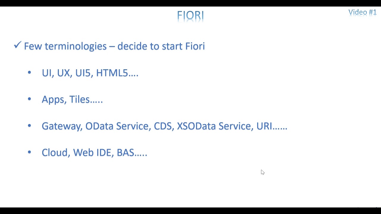 Video 1: Fiori - Brief about FIORI