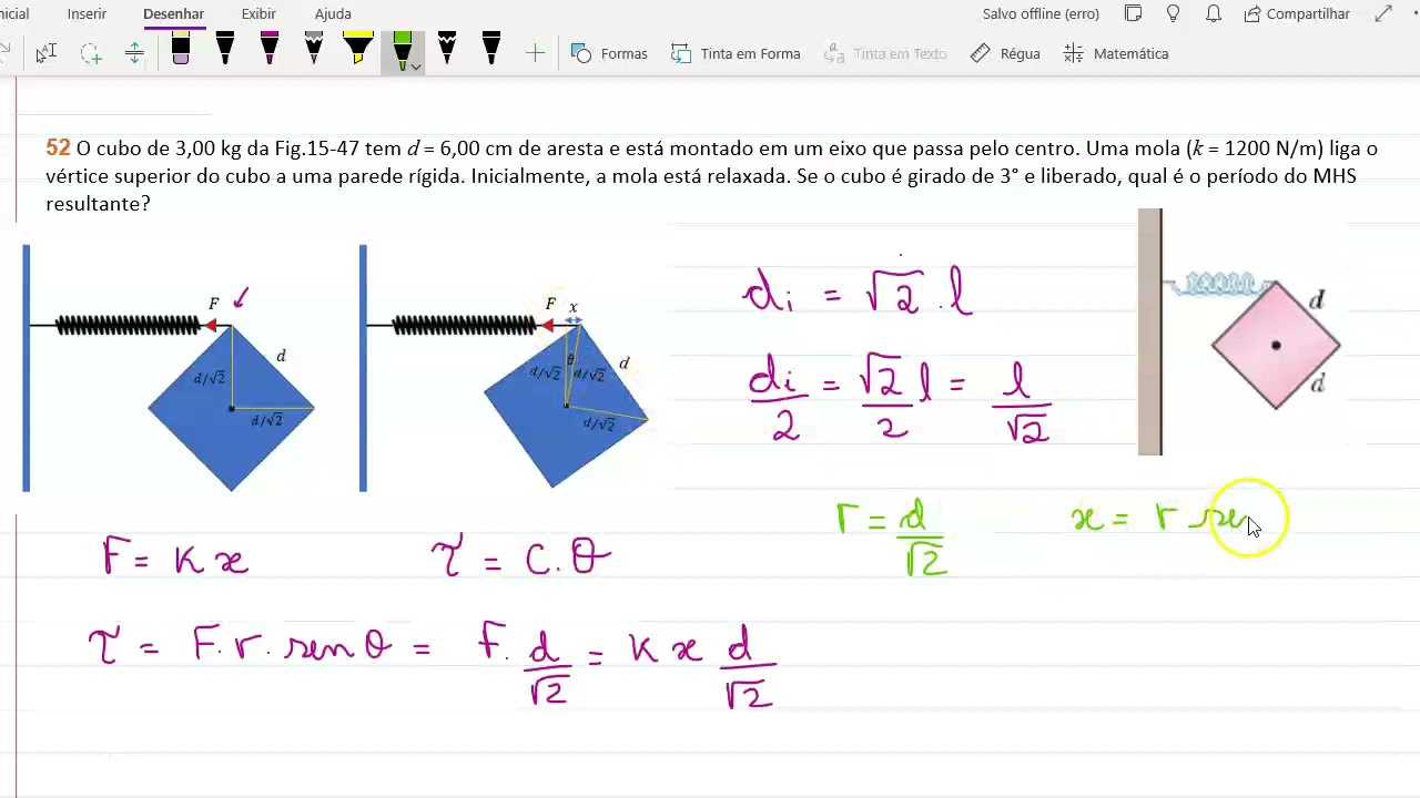 Problema 52 Cap 15 Halliday V2 - Pêndulo físico