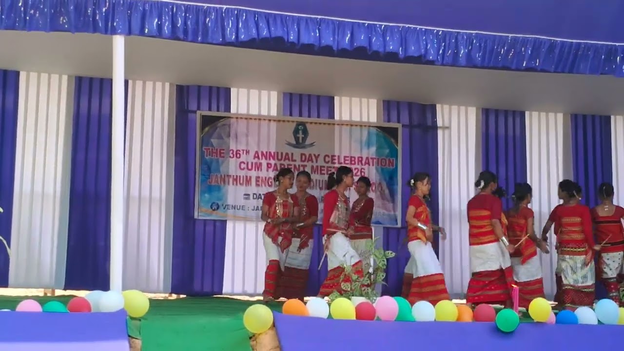 Janthum english medium HS school kokbrok cultural dance 