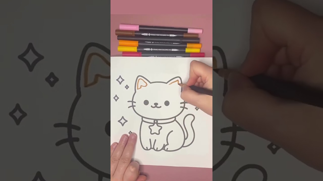 Turning this coloring page into my cat ✨#cats #cozy #coloring  #coloringbook #coloringfun