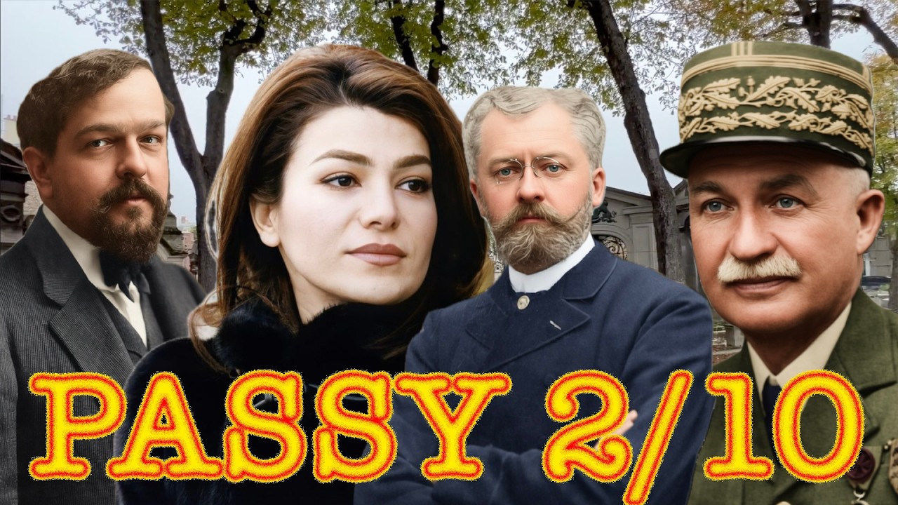 PARIS   CIMETIÈRE DE PASSY N° 2/10  LEILA PAHLAVI - CLAUDE DEBUSSY - DIEUDONNÉ COSTES- GUSTAVE LEVEN