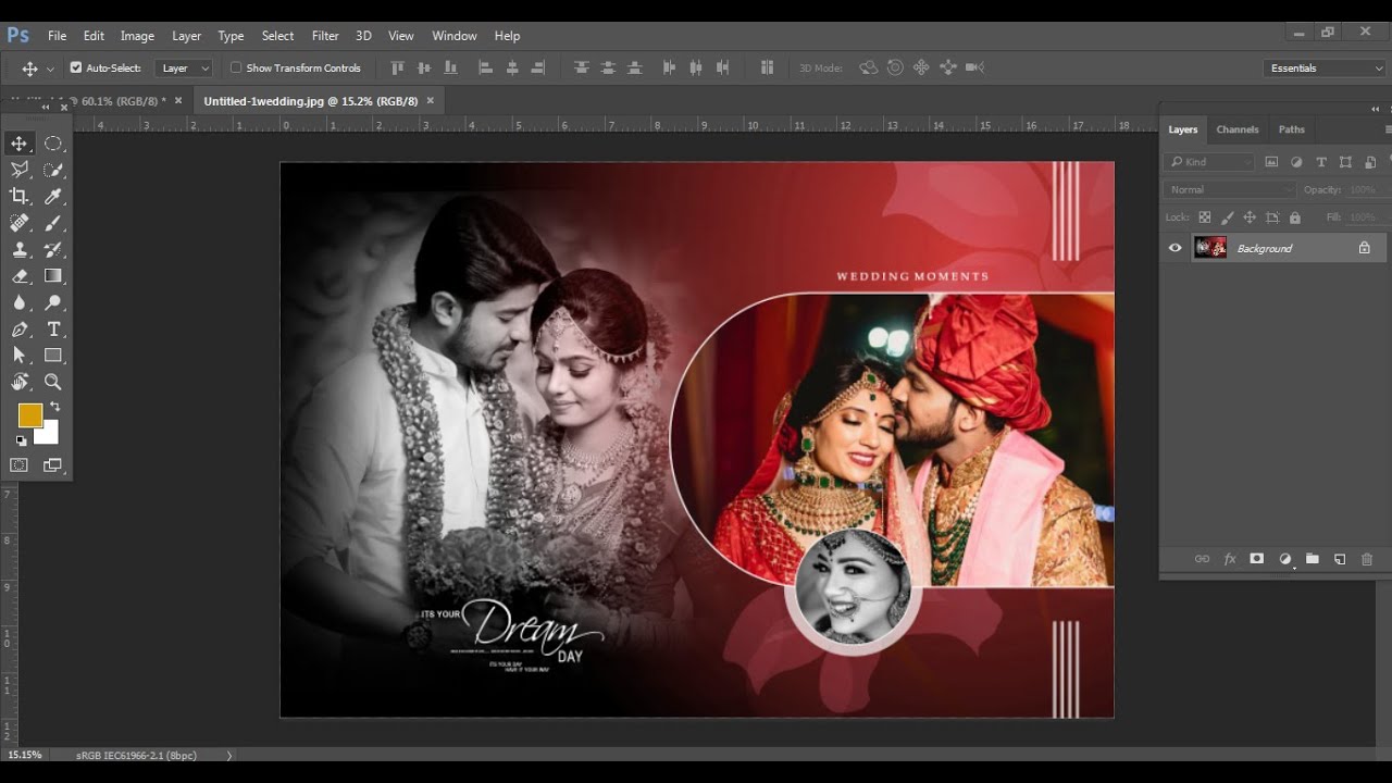 12x18 Album Design in Photoshop Tutorial #WeddingAlbumDesign