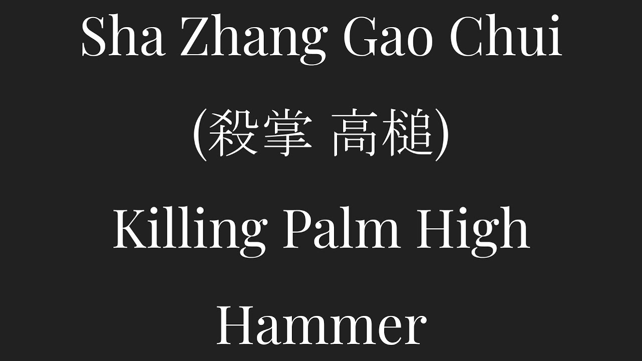 7. Sha Zhang, Gao Chui (殺掌 高槌) - Killing Palm, High Hammer - Rattan Ring (Zhu Huan) Basics