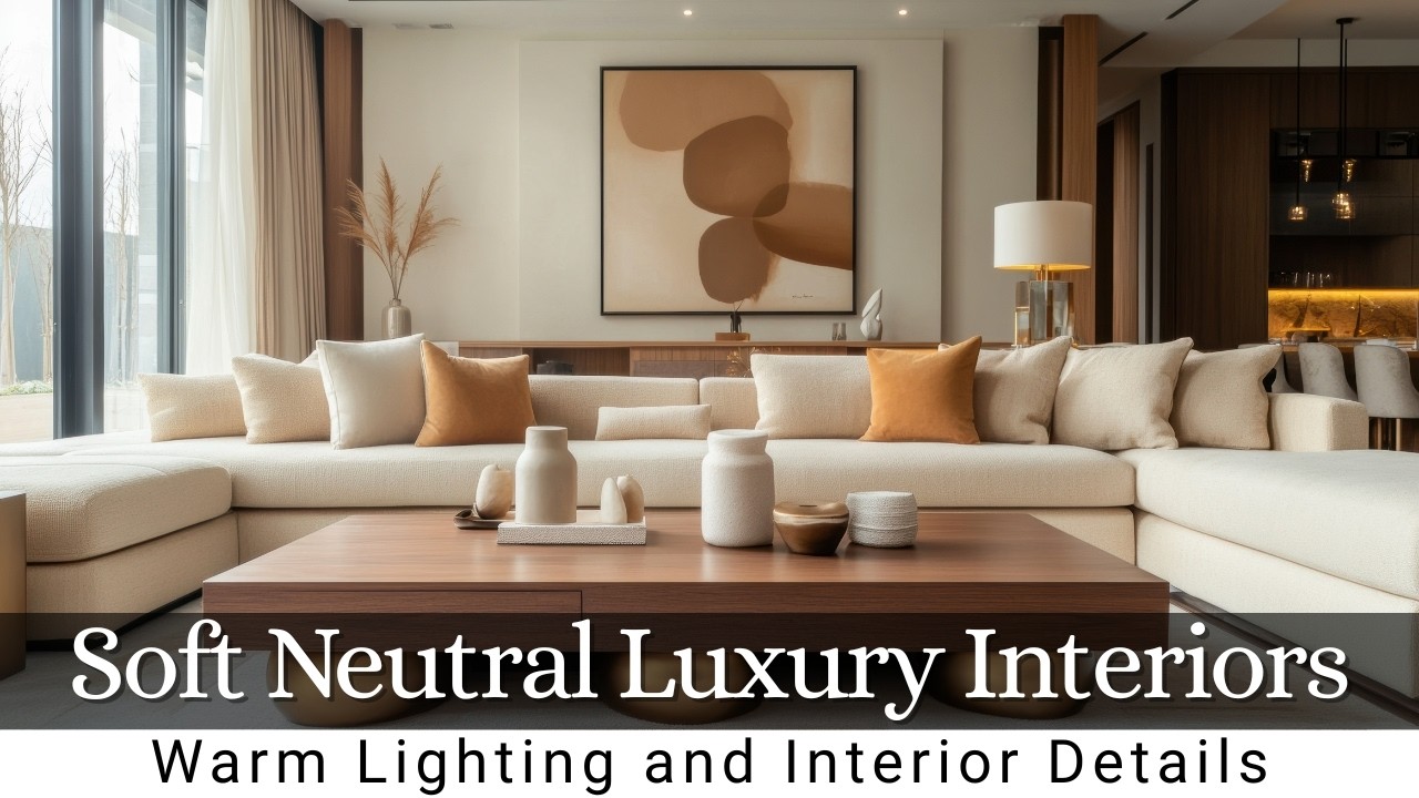 Soft Neutral Luxury Interiors with Warm Lighting and Interior Details | Modern Warm Minimalism Ideas